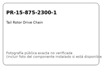 Tail Rotor Drive / Control Roller Chain